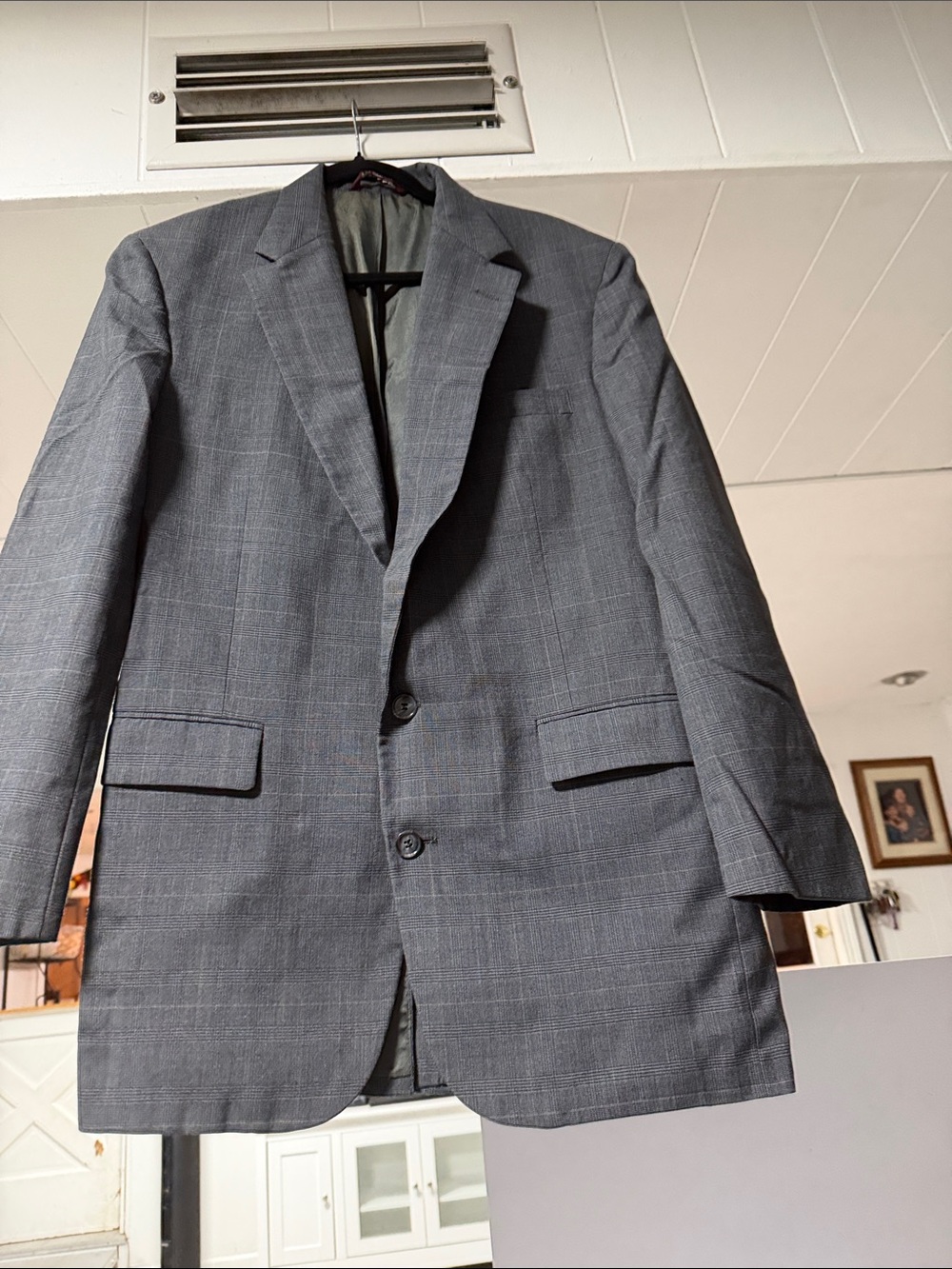 Men's Classic Gray Windowpane Blazer